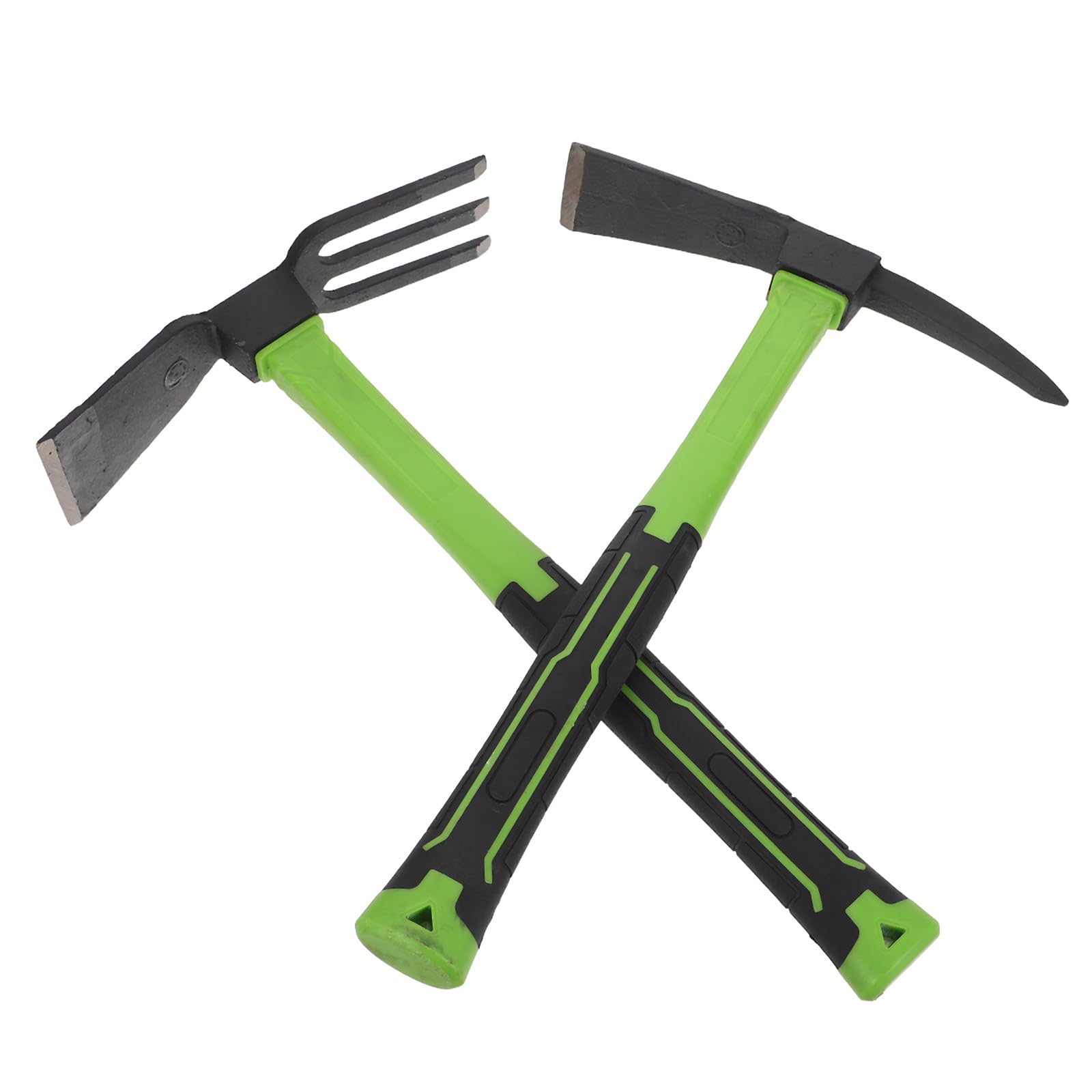 minkissy 1 juego de azada y rastrillo para jardinería, cultivo y | Kit de rastrillo y azada manual de acero al manganeso de alta resistencia, herramientas portátiles para cavar y desherbar en