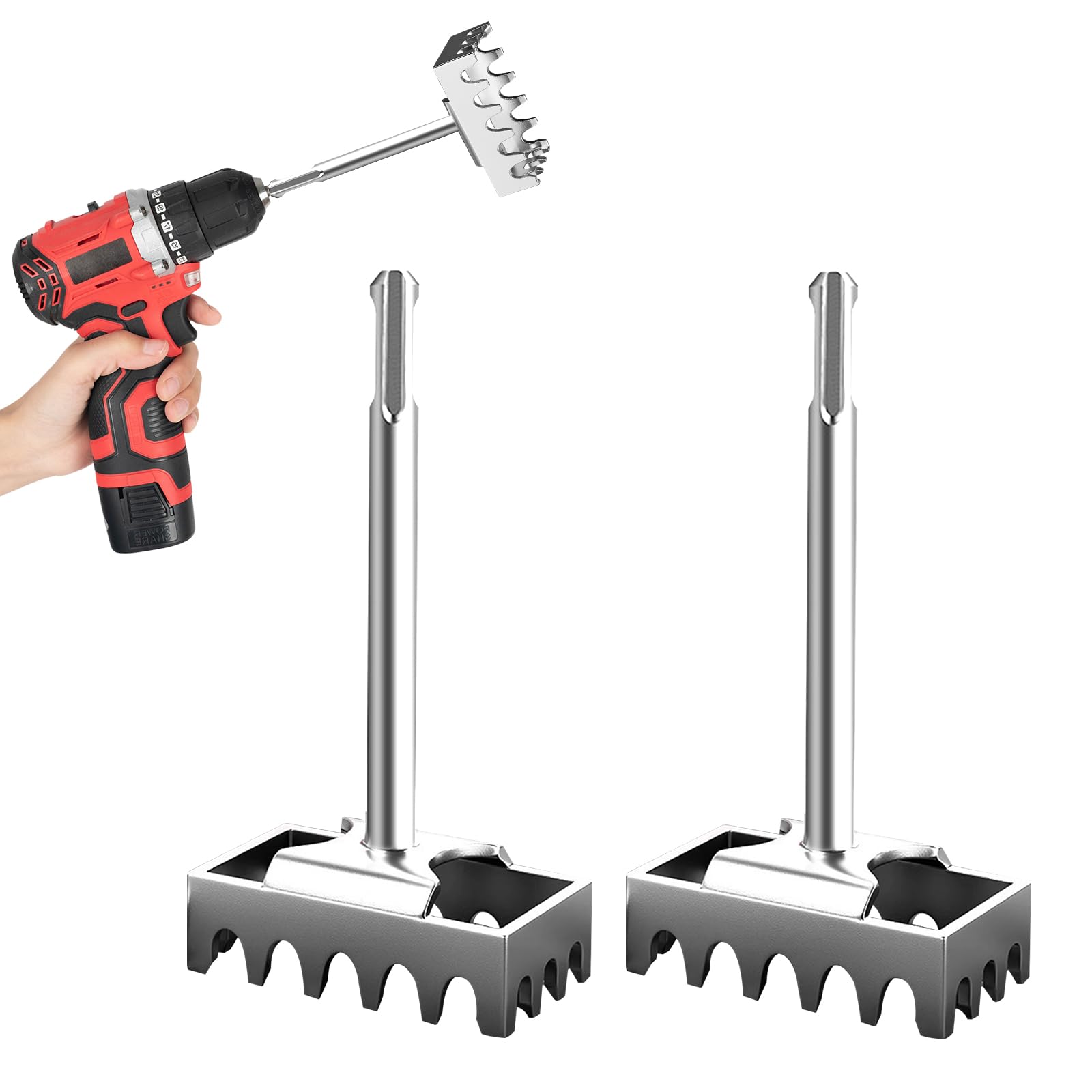 SDS Plus Square Hole Cutter for Electrical Box, Manganese Steel Rectangle Slot Cutter Tool for Electric Hammer, Fast Wall Circle Head Chisel Hole Puncher for Installing Switch Box Socket