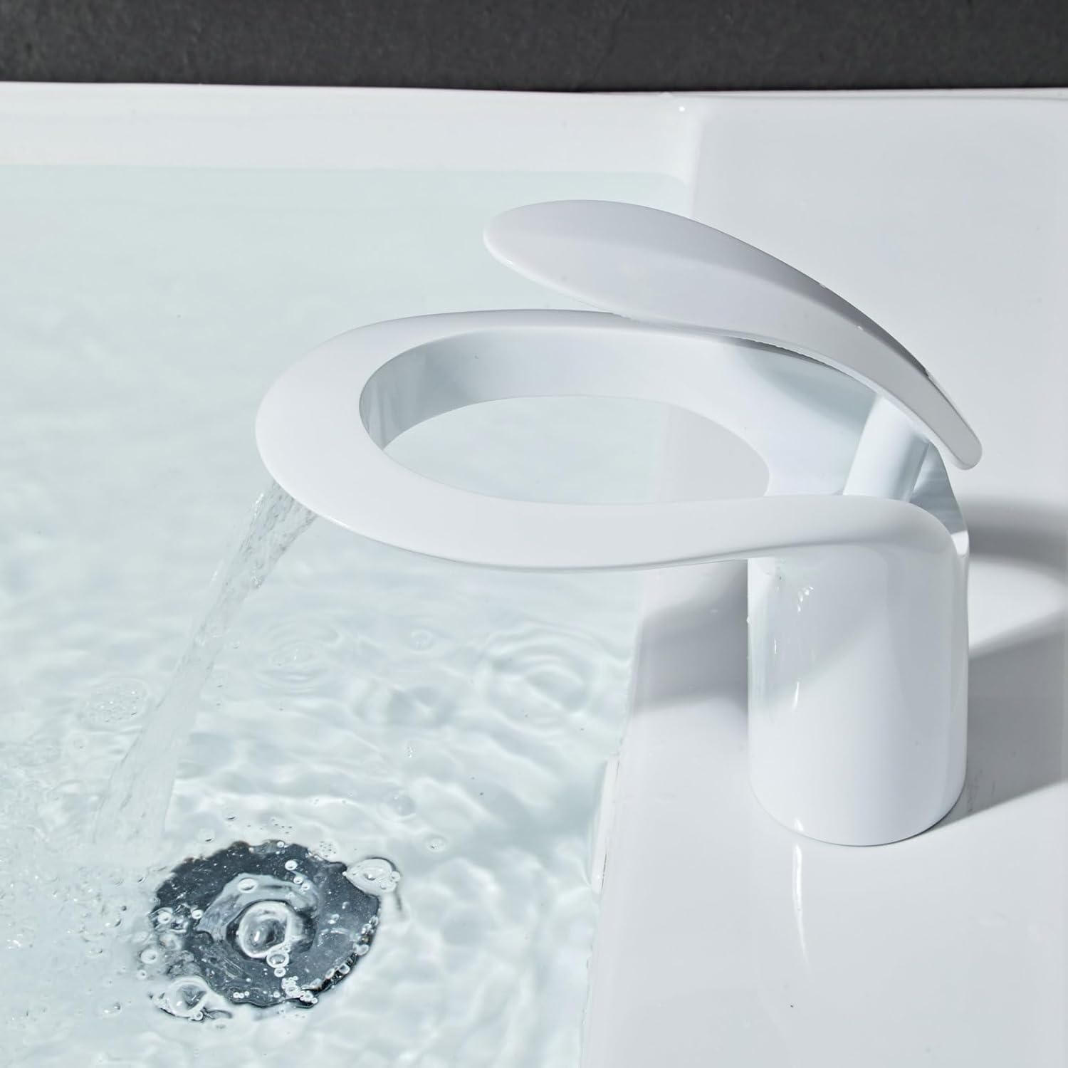 Rubinetto Bagno Bianco Rubinetto Lavabo Bagno Cascata Miscelatore Rubinetto per Lavabo Bagno