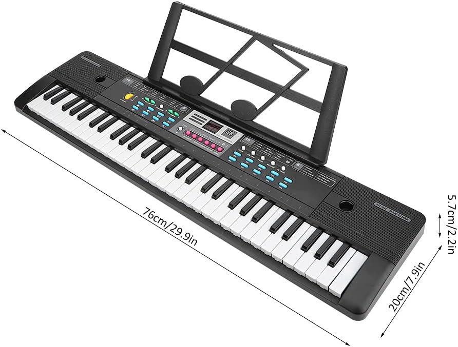 Electronic Keyboard, 61 Keys Piano with Microphone and Learning Function, Musical Instrument for Beginners, Kids and Children (USB Powered for Global use)