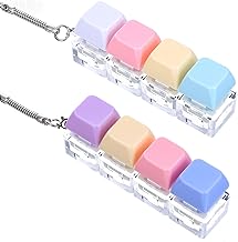 cobee Pack of 2 Keyboard, Fidget Toys, Colourful Decompression Keyboard, Fidget Keyring, in 4 Colours, for Decompression Consumption Time