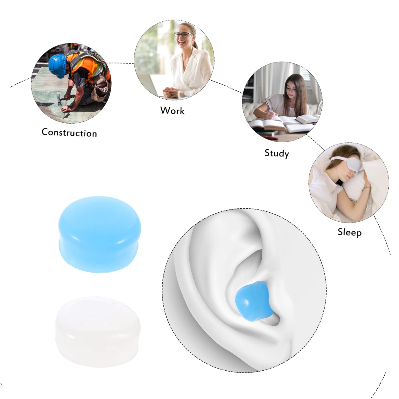 Healeved 72pezzi Tappi Auricolari Silicone Morbido e Riutilizzabili Per Sonno e Viaggi Riduzione Del Rumore Per Aerei e Treni Comodi e Sicuri Per Udito