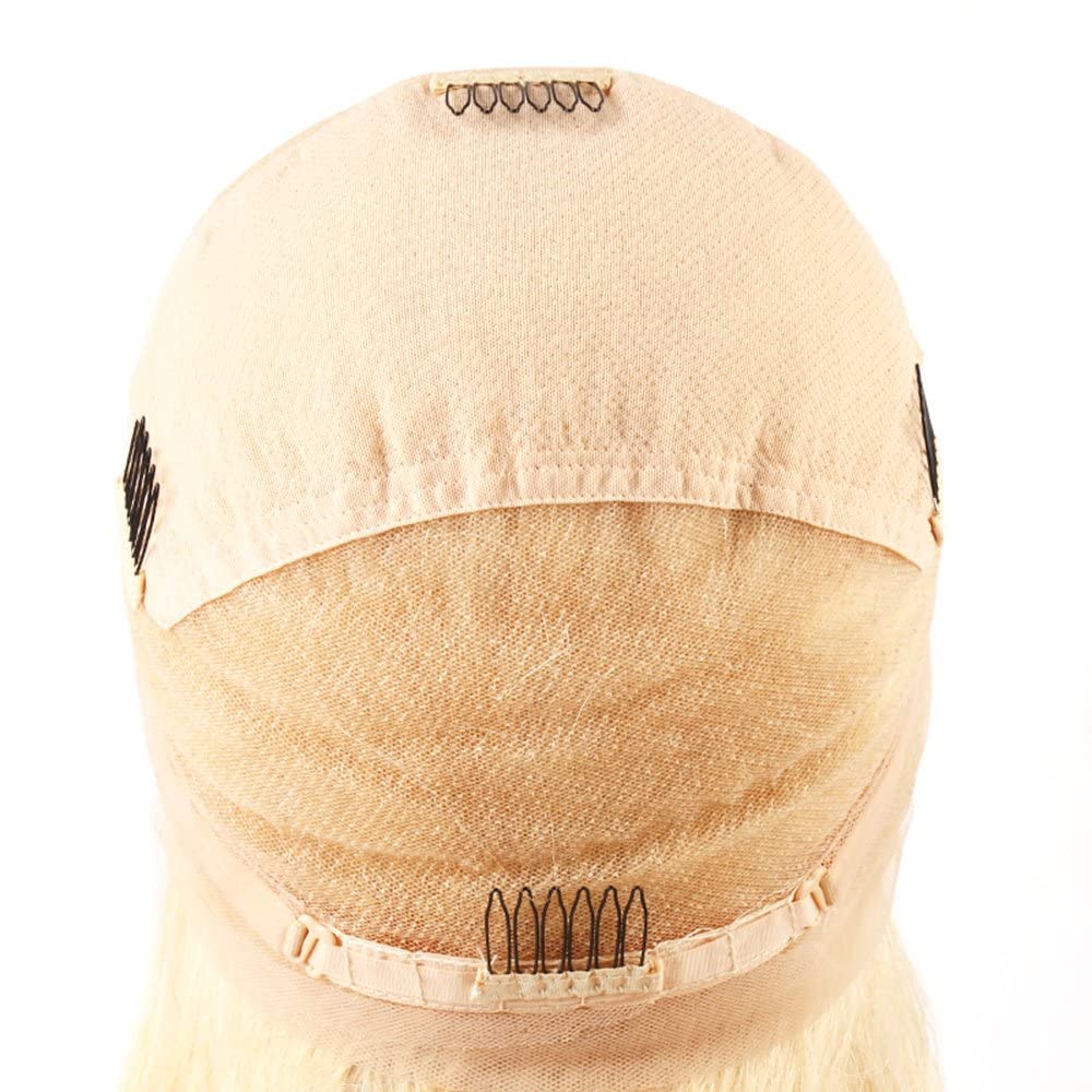 Top Grade 11A Blonde 613 Straight Full Lace Wigs 100% Virgin Human Hair One Donor Wigs Brazilian Lace Wigs Pre-plucked With Baby Hair Bleached Knots For Women 180% Density 40inch