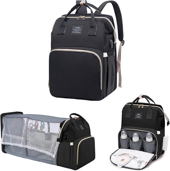 MQTQM Expandable Diaper Bag Backpack with Changing Station