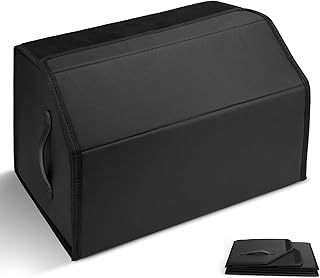 FAELNK Car Boot Organiser Waterproof Boot Bag Boot Box Foldable Leather Storage Box 45 x 30 x 28 cm Boot Box Camping Organiser Household Classification Box with Compartments