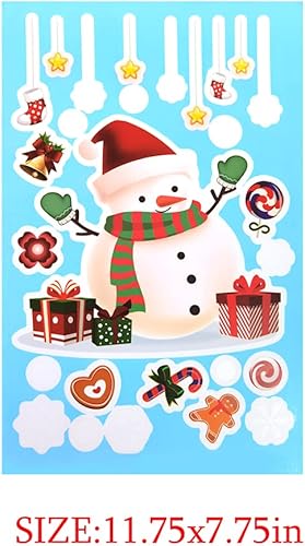 Miniatura 5 de Calcomanías de Navidad para ventana, copos de nieve, Papá Noel, campanas de alce, calcomanías para árbol de Navidad, vacaciones de invierno,