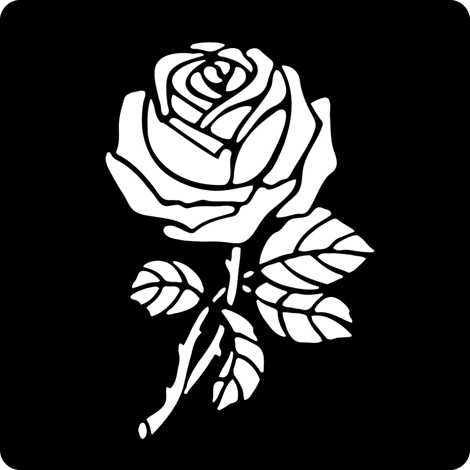Rose with Leaf Stencils for Art and Craft Painting Big Size 12x12 inch Reusable Stencil for Painting, Fabric, Glass, Wall Painting, and Craft Painting, 2001