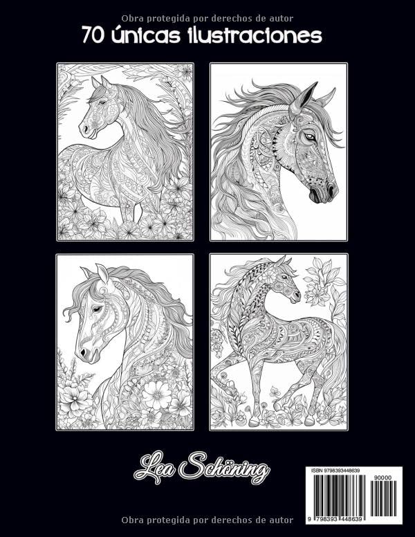 Miniatura 2 de Caballos Libro de Colorear 70 Hermosos Mandalas de Caballos para Controlar el Estrés y Relajarse (Spanish Edition)