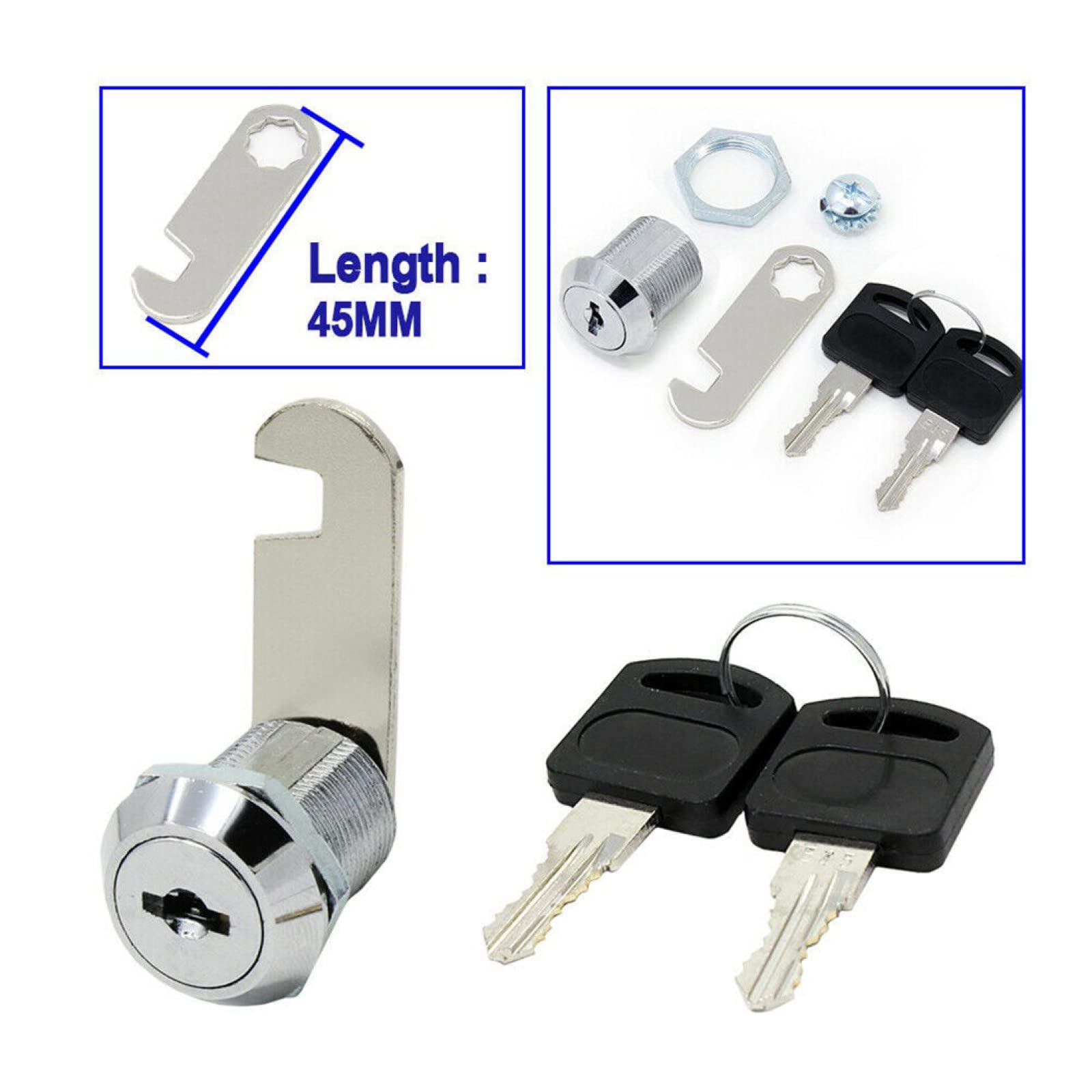 Serratura A Camme 16/20/25/30 Mm Porta Cassetto Armadio Cassetta - Foto 10