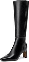DREAMPAIRS Women's Knee High Boots Chunky 2.91" Block Heel Square Toe Side Zipper Tall Boots