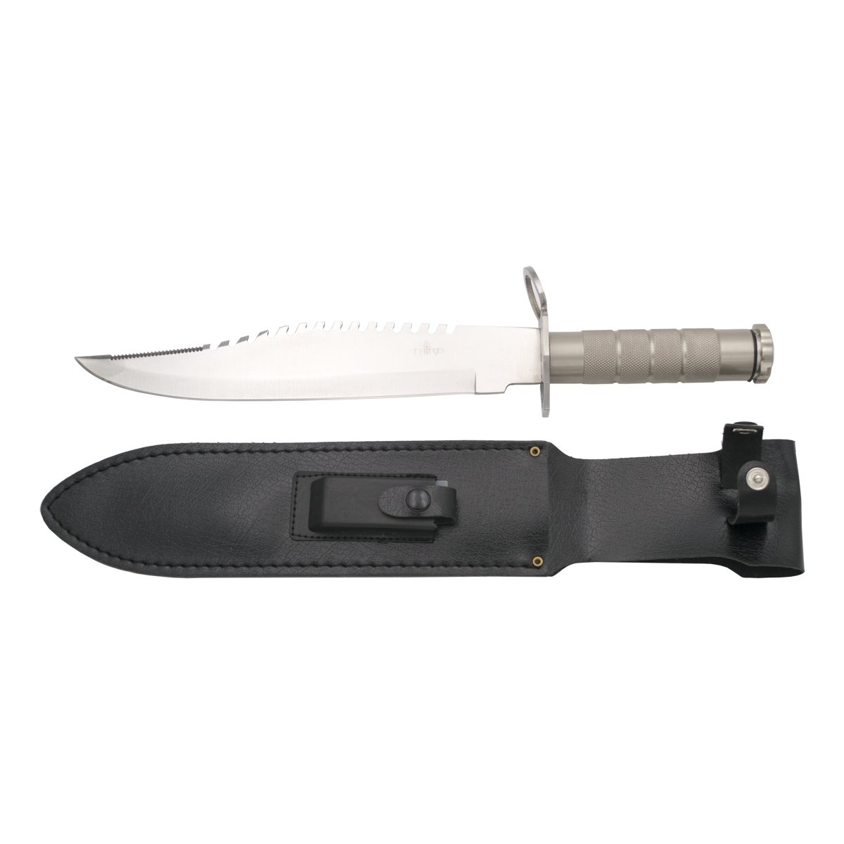 THIRD Survival Fixed Blade 10056 Knife with Steel Blade cm, Aluminum Handle, Survival kit and Imitation Leather case.