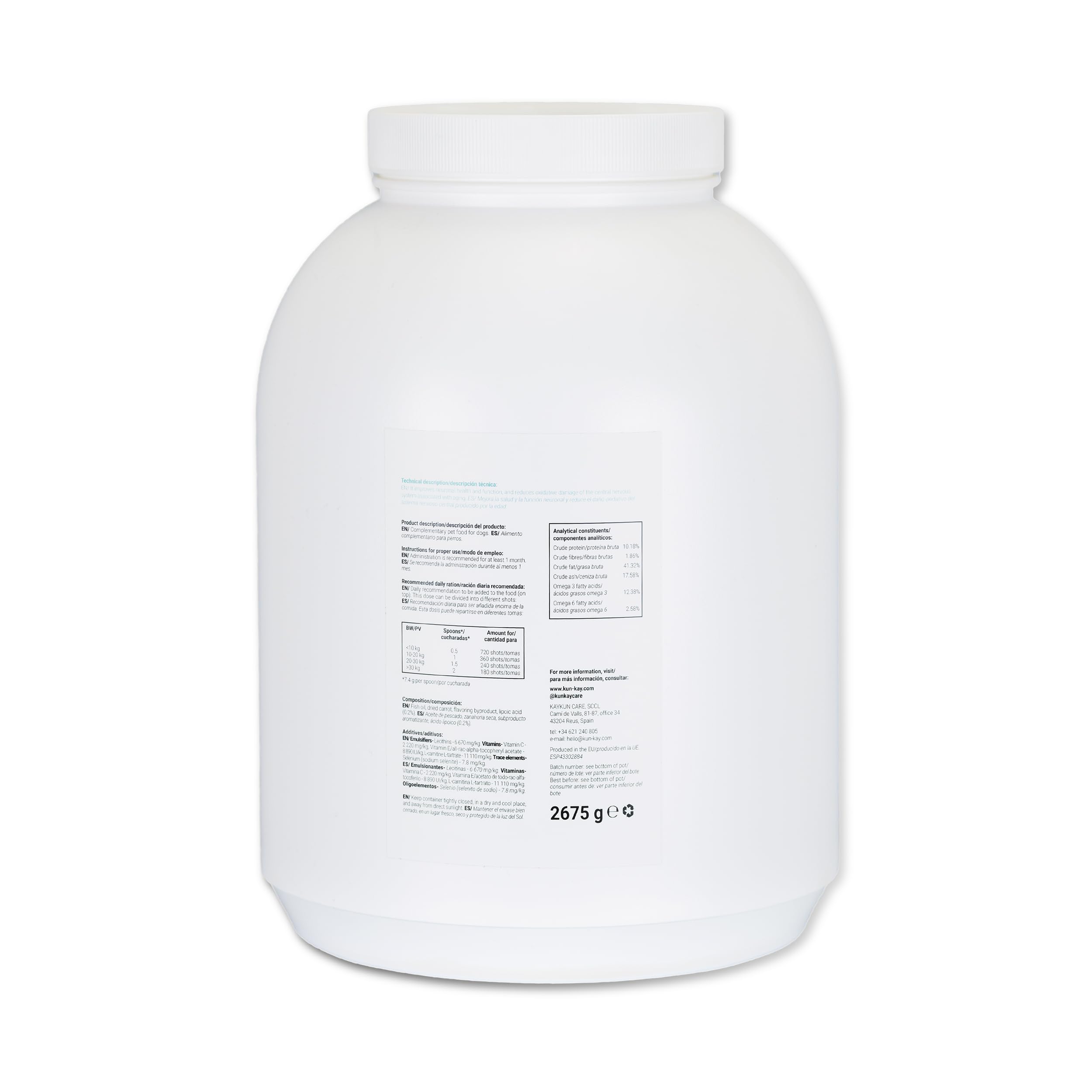 Elderkun - Suplemento para Perros Senior para la Salud Cognitiva - 2,7kg | Con Vitaminas Esenciales para Perros Mayores - Ayuda a Mantener la Vitalidad con Neuroprotectores