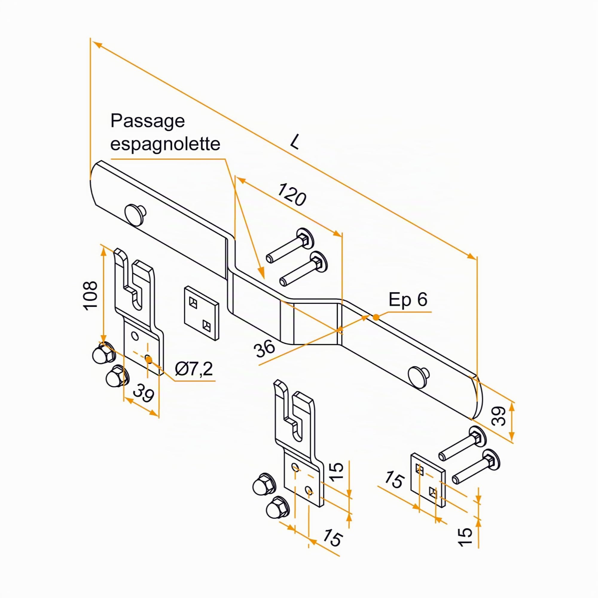 Barre de Sécurité Noire - Aluminium - Longueur 430 mm - Anti-effraction fenêtre Volet Battant - Protégez votre maison contre le Cambriolage - Facile à Installer et Robuste - Fabrication française