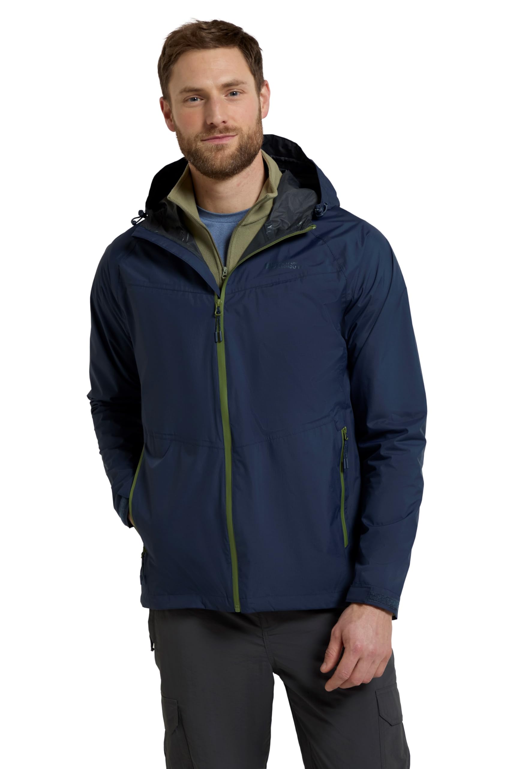 Mountain Warehouse Men's Navy Rift 2.5 Layer Extreme Waterproof Jacket - Taped Seams Rain Jacket, Lightweight Coat, Breathable - Spring Summer, Outdoors, Walking, Hiking 3XL