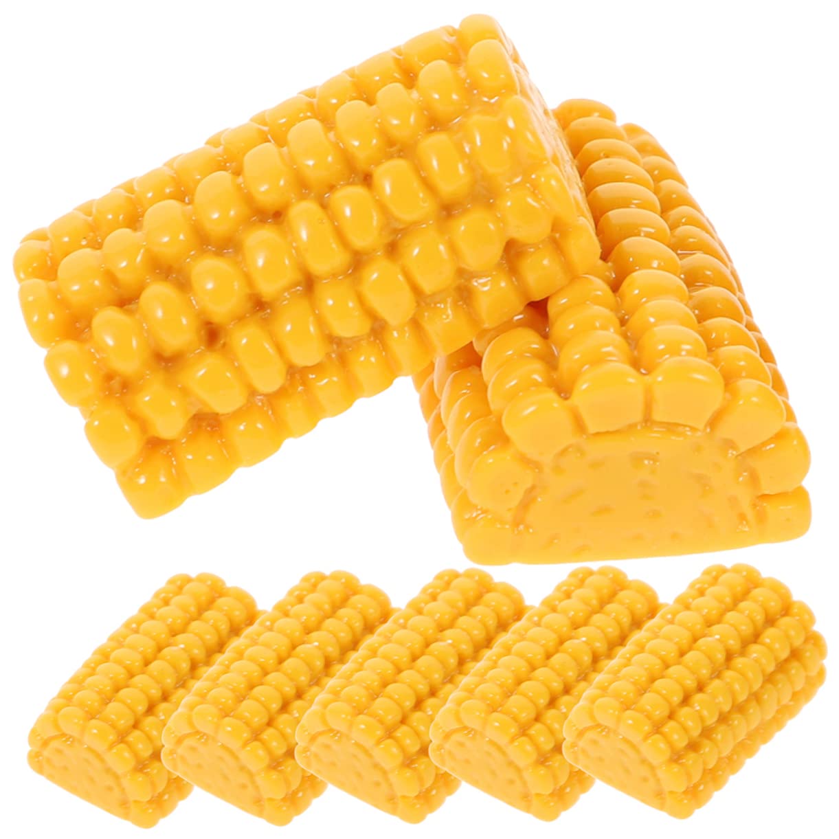 Kisangel 30pcs Simulation Corn Resin Fake Small Fake n Fake n Decors Artificial Slices Buttons Mini Fake Vegetable Charm Fake Decorations Children's Toys Handmade Toy Round Animal