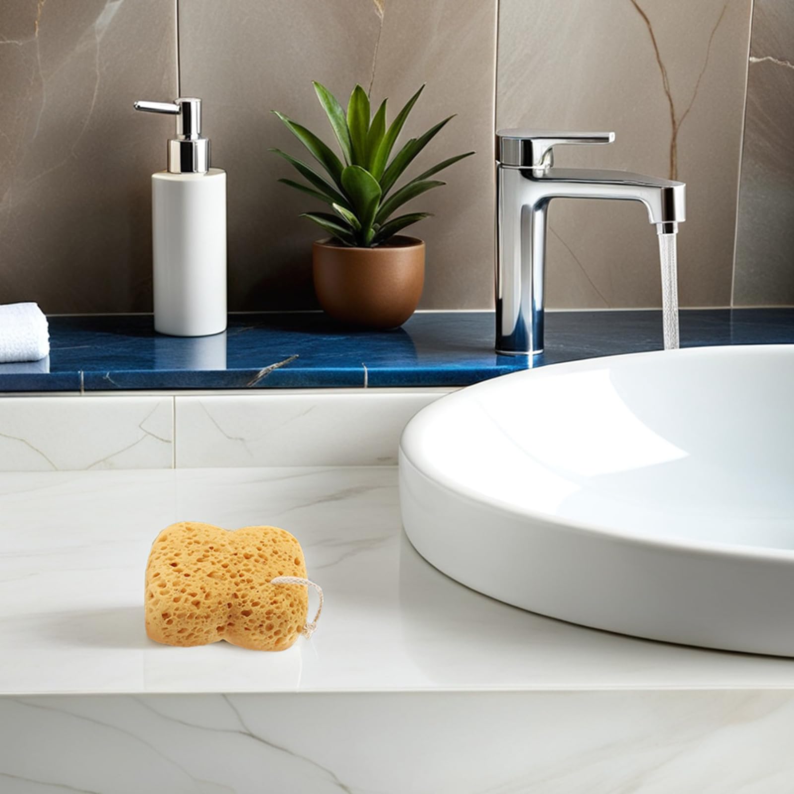 6 Piezas Esponja Altamente Exfoliante Natural Baño Estructura de Panal de Absorbente Ergonómica y Adecuado para Ducha y Delicada