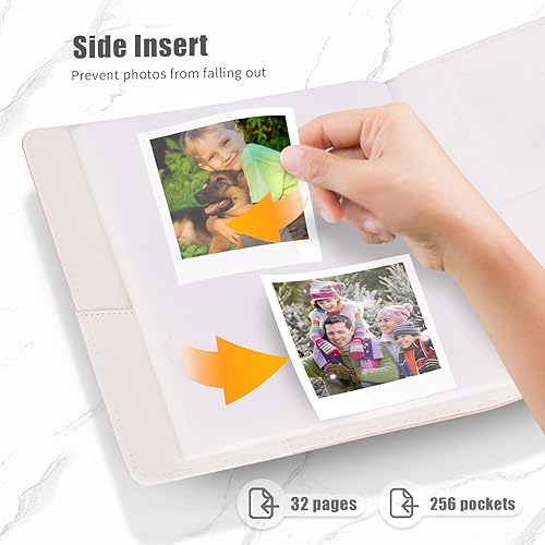 Miniatura 9 de Phetium Funda protectora compatible con cámara instantánea Fujifilm Instax Square SQ1 (blanco) y álbum de fotos de 256 bolsillos para película