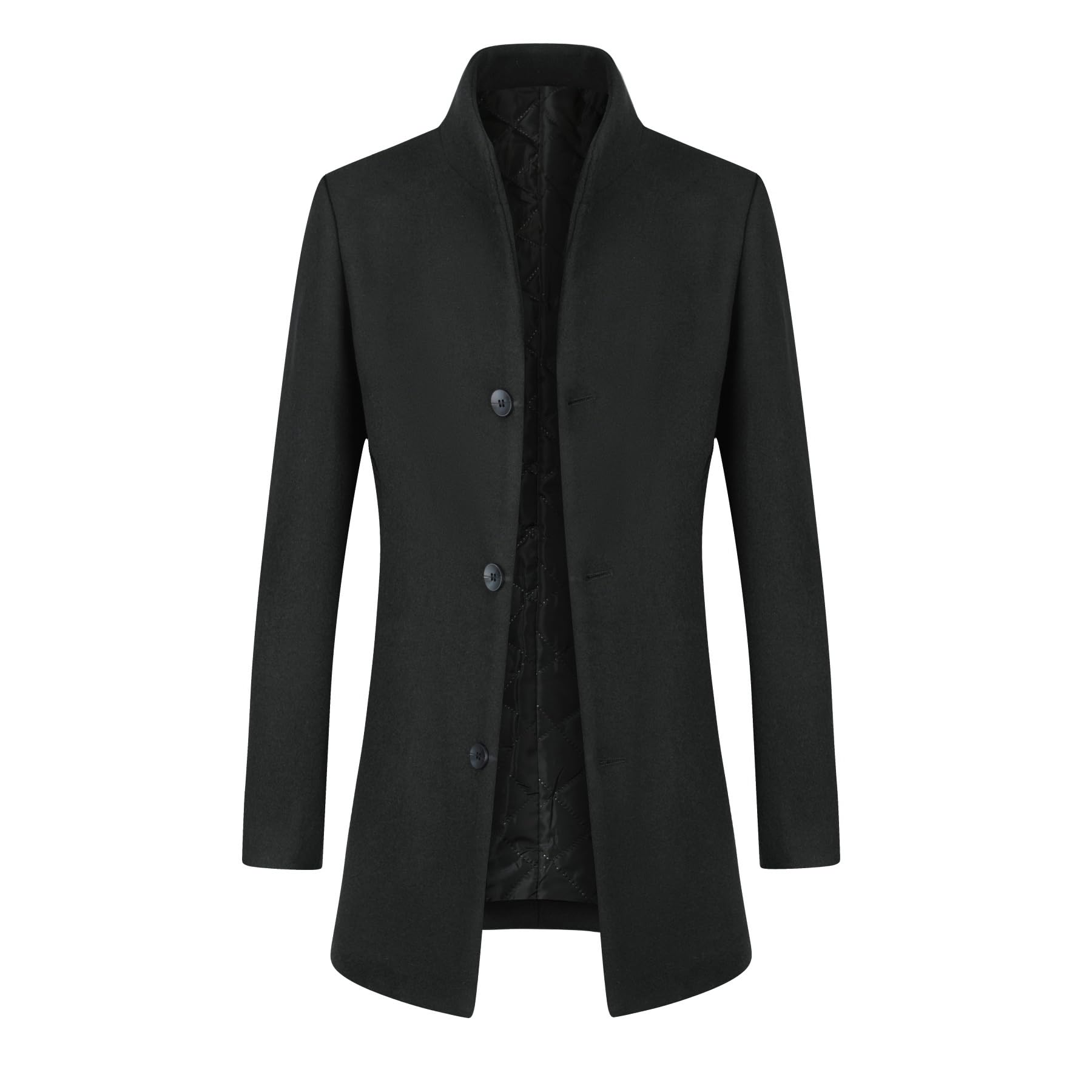 Allthemen Manteau Homme Hiver Long en Laine Epais Pardessus Parka Chaud Veste Coupe Vent Col Montant