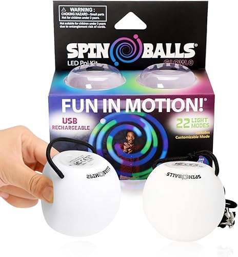 Bolas giratorias Spin-ballS con luces de giro LED Poi par