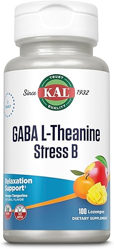KAL GABA L-teanina Stress B - Pastilla para el estrés, suplemento vitamínico del complejo B, relajación saludable, apoyo al estado de ánimo y