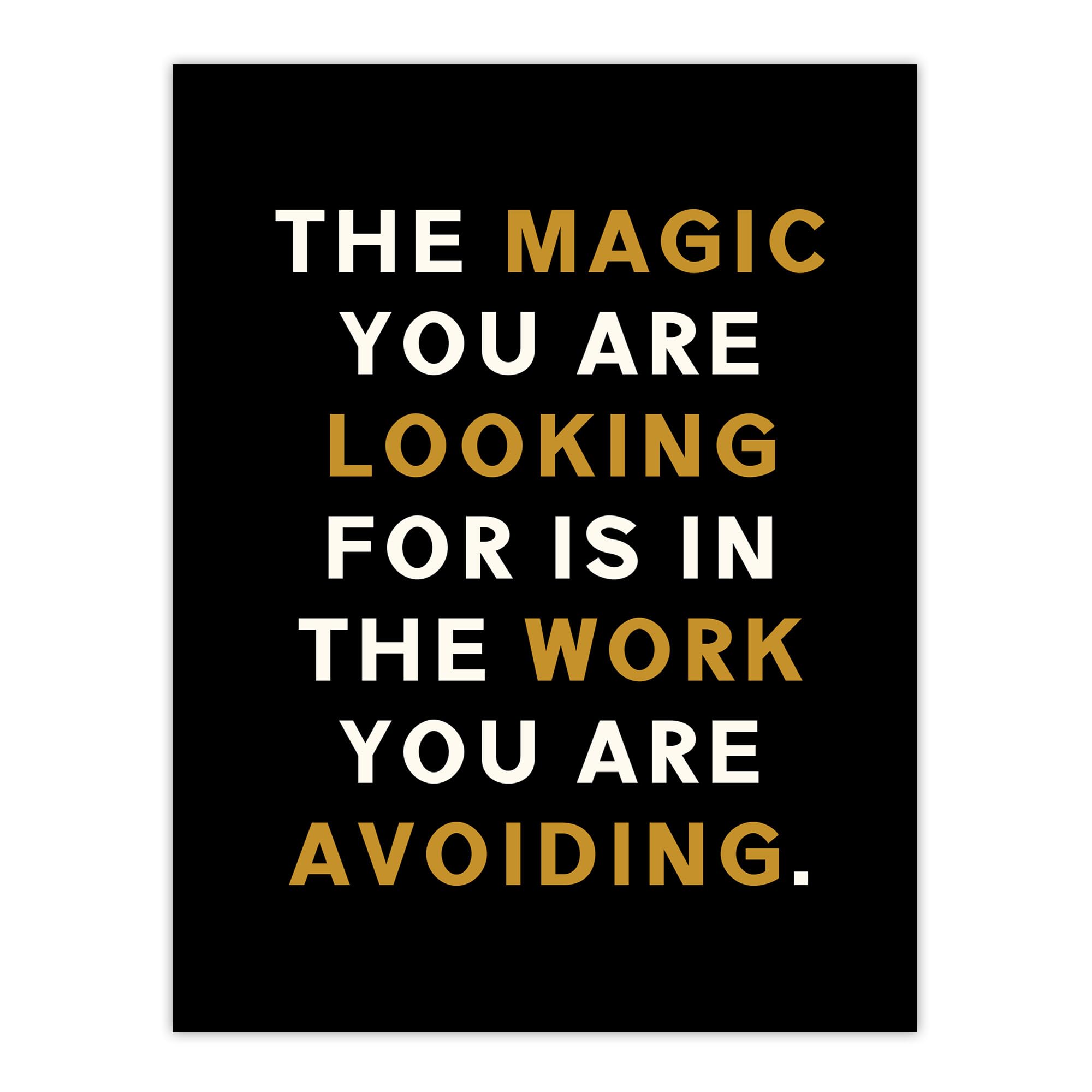 Artery8 Motivational Quote Wall Art Print - Black - W18" x H24"