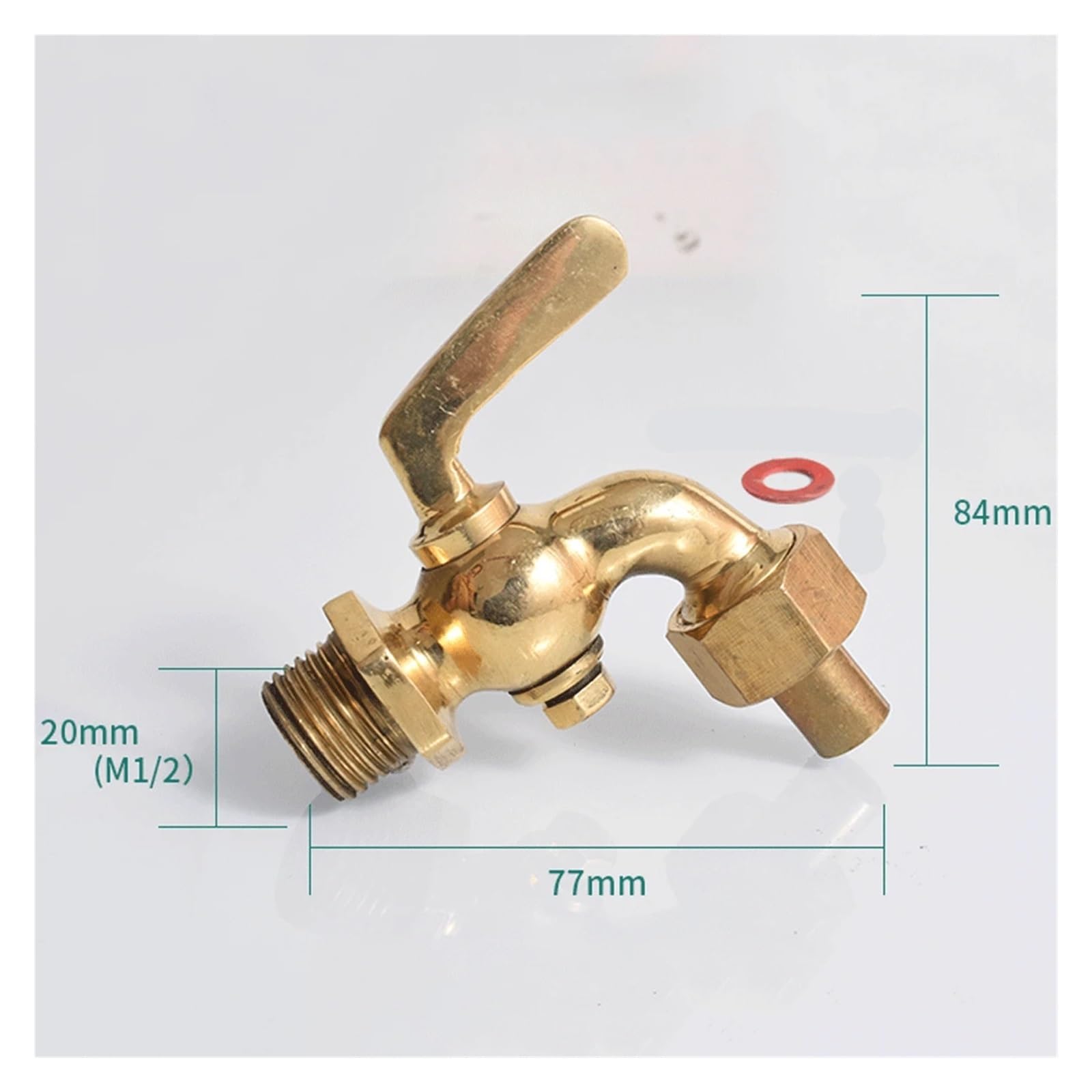1 PZ 1/4 "3/8" 1/2 "BSPP gomito esterno 90 gradi tappo in ottone valvola interruttore rubinetto adatto for valvola di scarico marina valvola a tappo (Color : 1l2 221g)