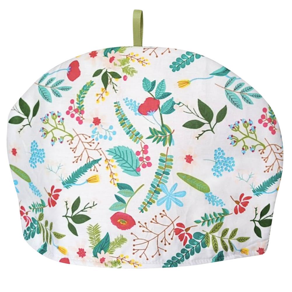 Vintage Tea Cozies, Nature Cotton Tea Pot Warmer, Teapot Dust Proof Insulated Covers Tea Kettle Quilt for Kitchen Home Table Hotel Tea Party Restaurant (Cherry 2)