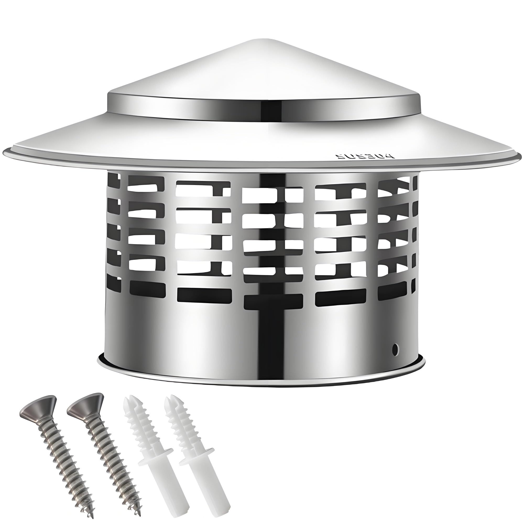 KGLHJDY Round Chimney Rain Cap 304 Stainless Steel Roof Cowl, 75/100/110/160/200/250/300mm Chimney Flue Cowl for Wood Stoves, Fireplaces & Roof Vent Pipes(220mm/8.6in)