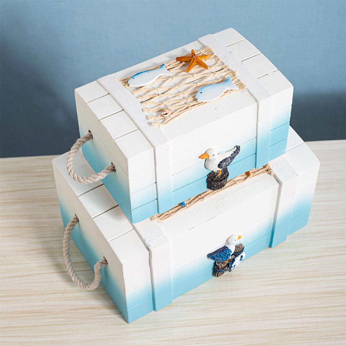 DOITOOL Mediterrane Aufbewahrungsbox für Ringe und Armbänder 2 Stück Dekorative Schmuckkästchen für Zuhause und Outdoor Praktische Aufbewahrung für Familie und Freunde