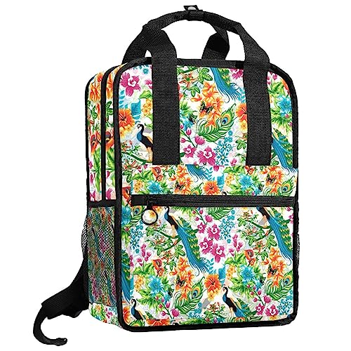 Sac à dos pour garçons 35.5x26x12 cm multicolore - Bretelles réglables paon