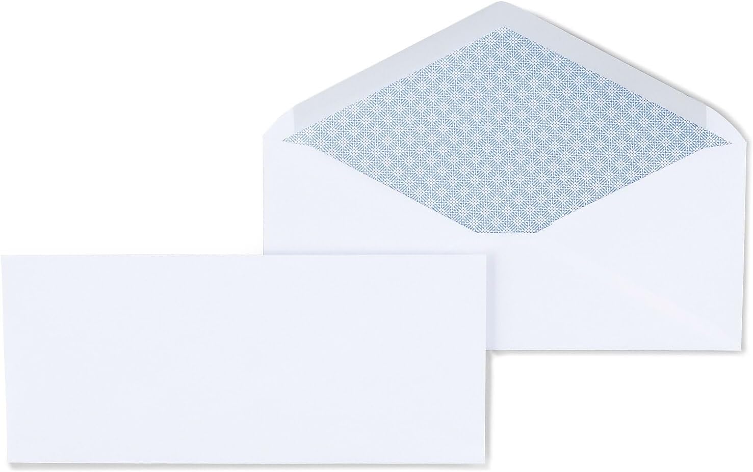 Staples #10 Security‑Tinted Business Envelopes, White, V‑Flap Gummed Closure, 9.5" x 4.125", 500/Pack