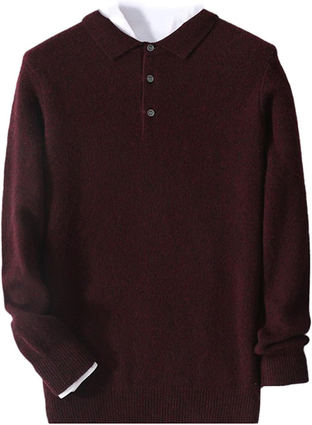 Men's Shirt Collar Sweater Casual Knitted Sweater Loose Shirt