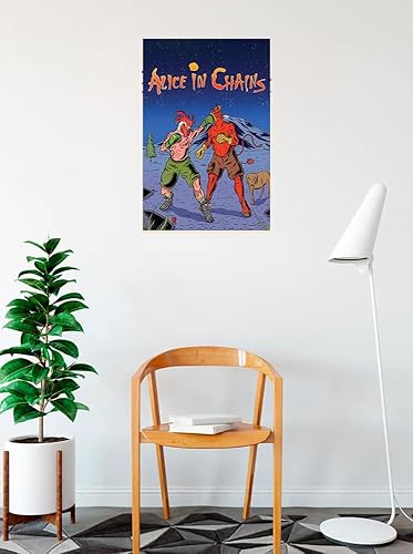 Miniatura 2 de BUY ART FOR LESS Póster artístico con licencia oficial de Alice In Chains de dibujos animados de gallo de boxeo de 24 x 36 pulgadas, impresión