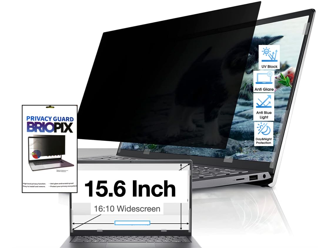 BrioPix 15.6 Inch Laptop Privacy Filter | No Eye Strain | Anti-Glare & Anti-Blue Light UV/IR, Anti Scratch|No Bubble|Privacy Screen for 15.6 (B0B15PDDSV) Amazon Price History, Amazon Price Tracker