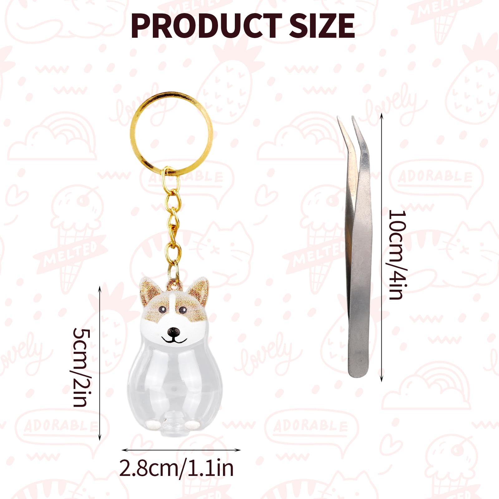 Penitue 2pcs Dog Hair Storage Keychain - Image 2