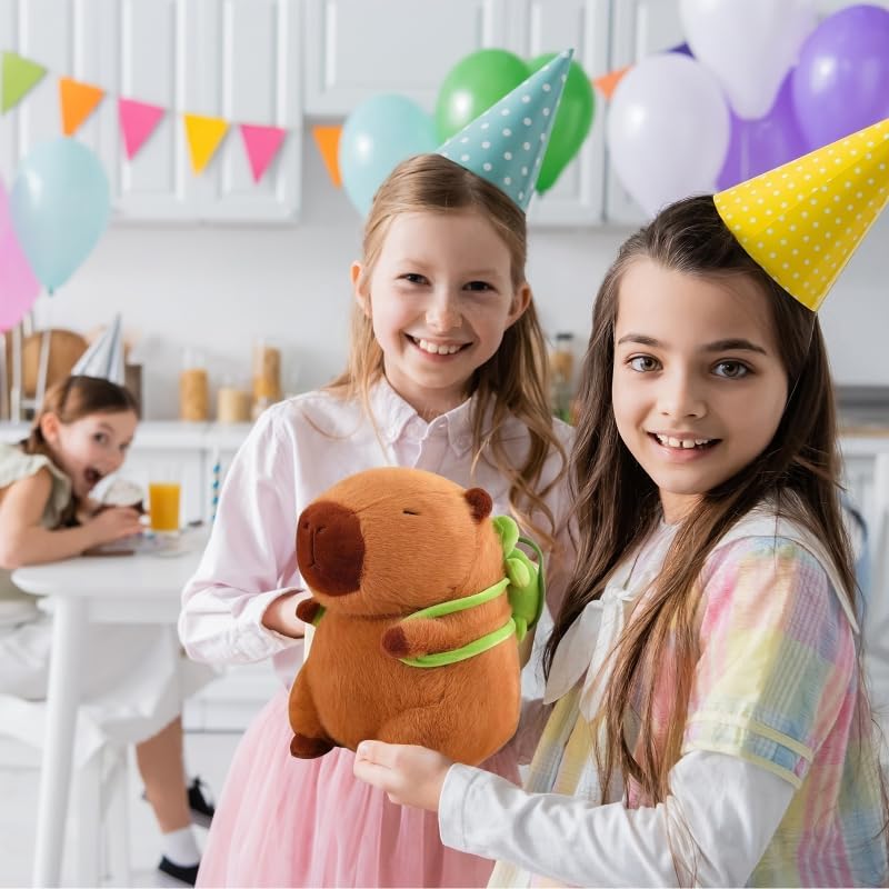 Miniatura 7 de Capybara Peluche con mochila de tortuga, muñeca kawaii Capybara de peluche, regalo de cumpleaños, decoración de fiesta, lindo juguete de peluche
