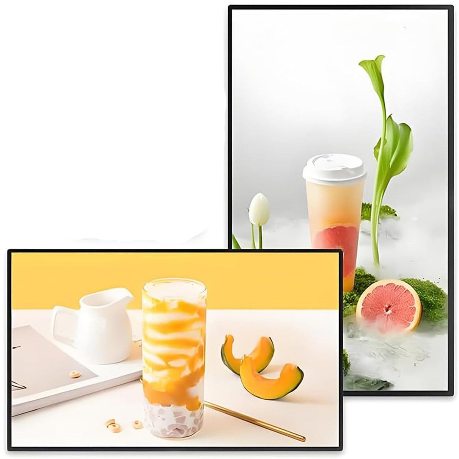 DDZJTPP Multi-functional Digital Advertising Display Screen for Menu/Promotion Display,HD Digital Photo Frame Wall-Mounted Advertising Machine,Display 1080P Built-in Speaker for Advertising 21.5"