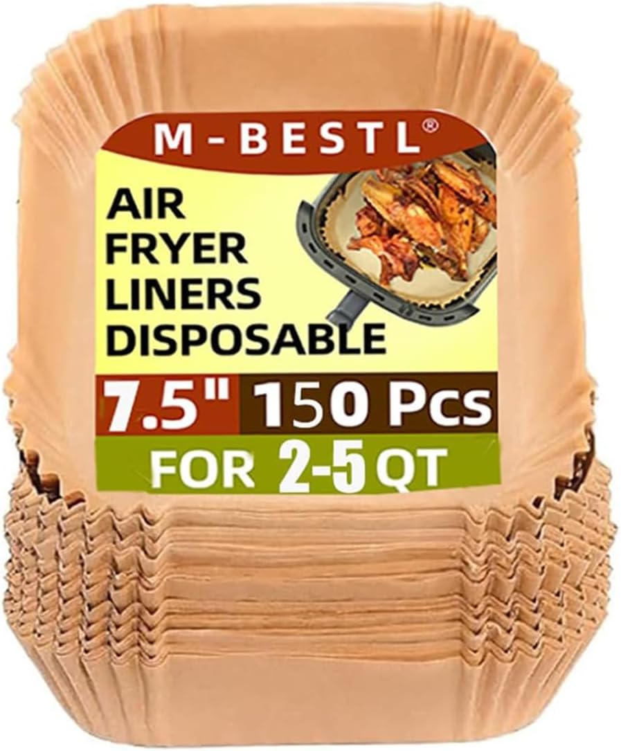 150 Non-Stick Square Air Fryer Parchment Paper Liners for 2-5 QT