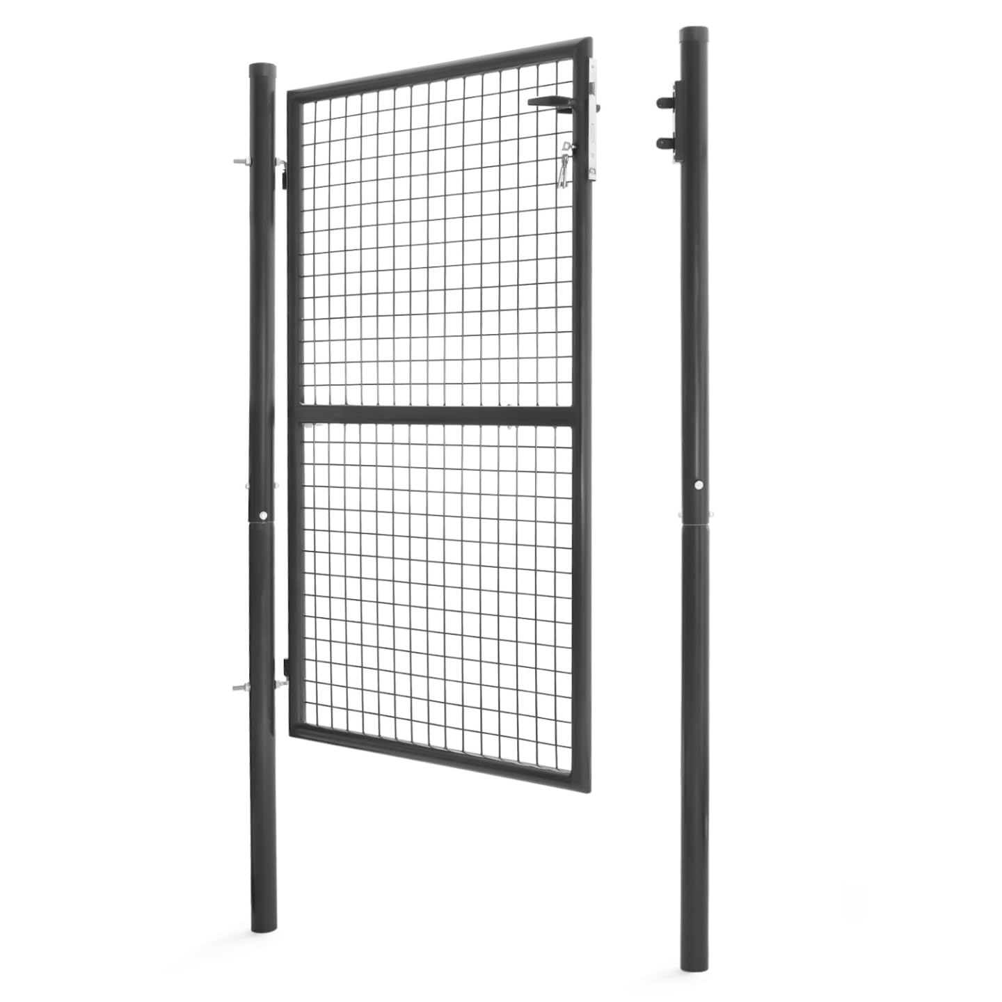 IDMarket - Gartentor 105 x 150 cm aus anthrazitgrauem Stahl mit Schloss und Griff