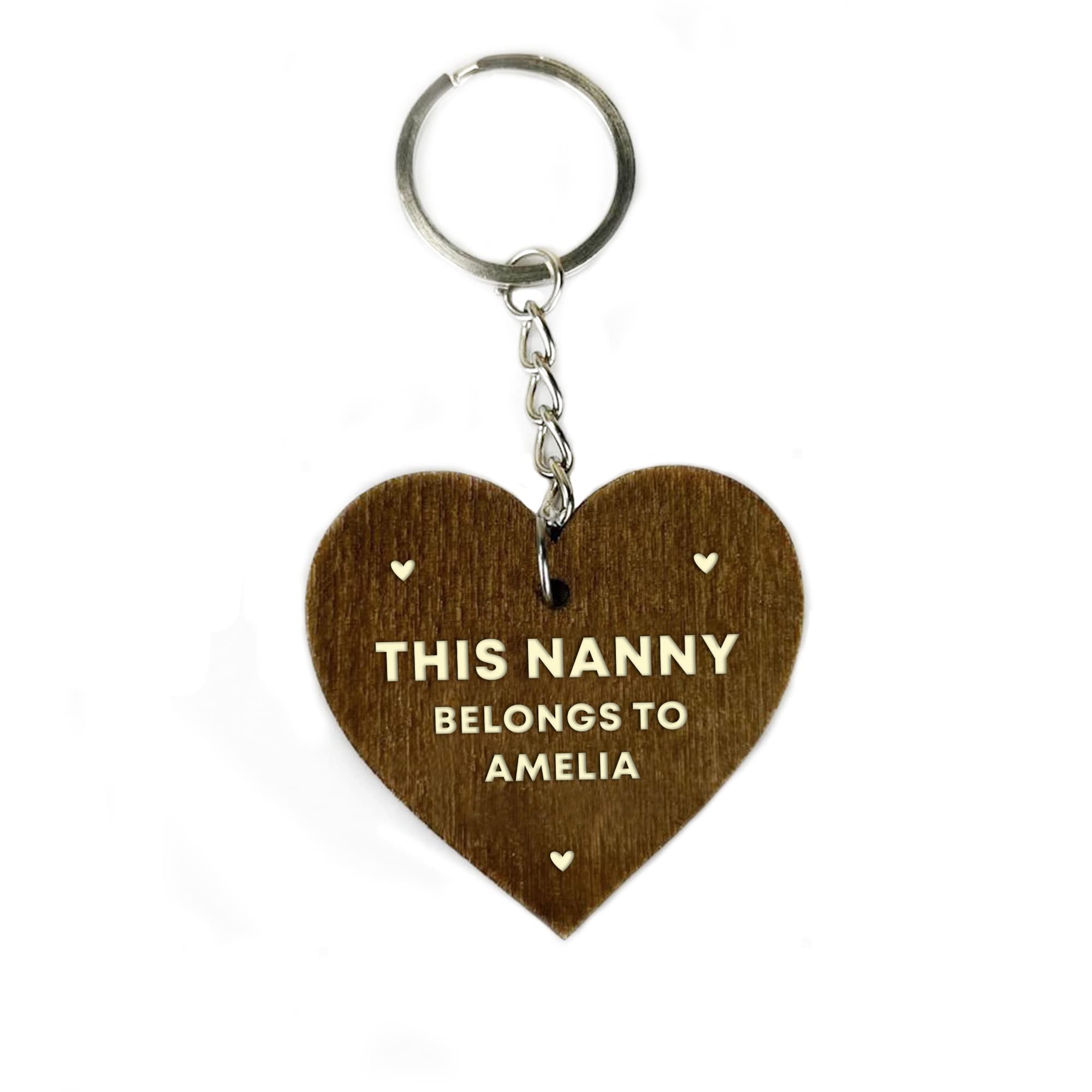 RED OCEAN Gift For Nanny Wood Keyring Personalised Grandparent Gift Novelty Nanny Gift From Grandchildren