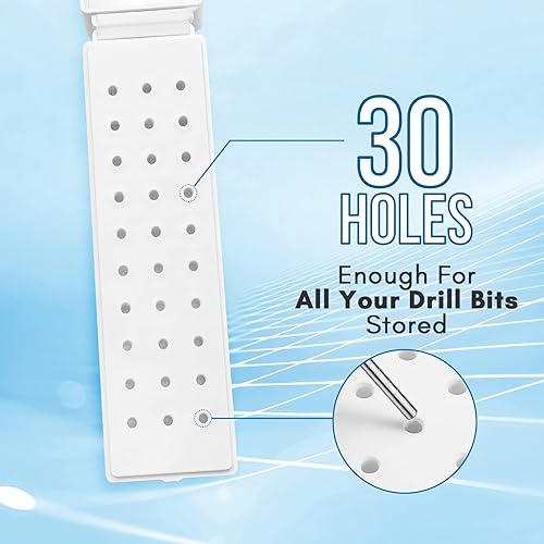 Miniatura 3 de Makartt Soporte para brocas de uñas, soporte a prueba de polvo, organizador de 30 agujeros, herramientas de manicura (no incluye brocas)