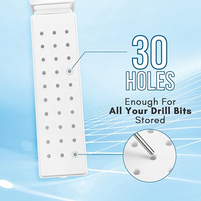 Makartt Soporte para Brocas de Uñas con 30 Agujeros Blanco miniatura 4