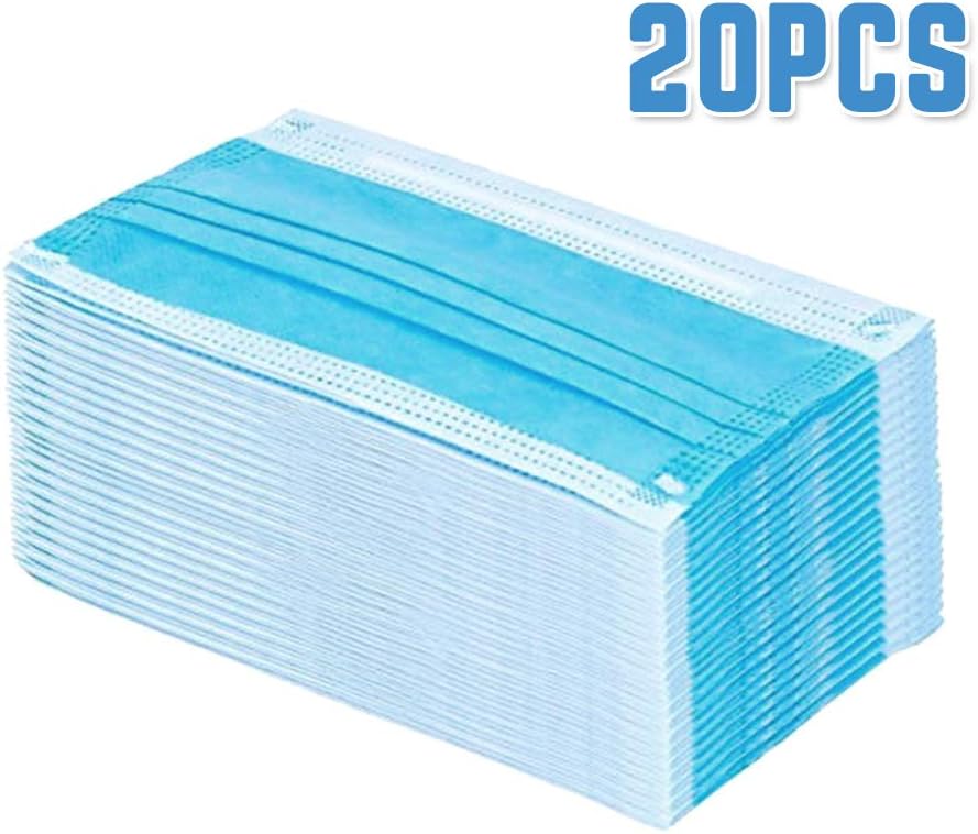 50PCS Disposable Face M-a-s-k Non-Woven 3 Ply Earloop Respirator M-a-s-k Anti Dust Pollution Protection for Men Women Kids Teens