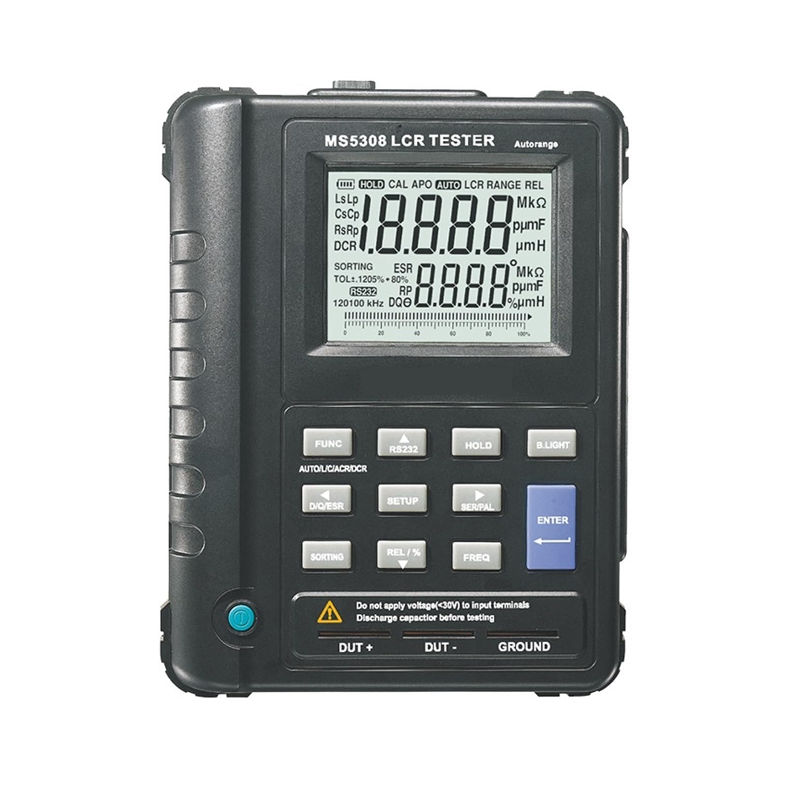 JVDDI Handheld Auto Range Digital LCR Meter Bridge Test Inductance Capacitance Resistance Meter Dual LCD Display
