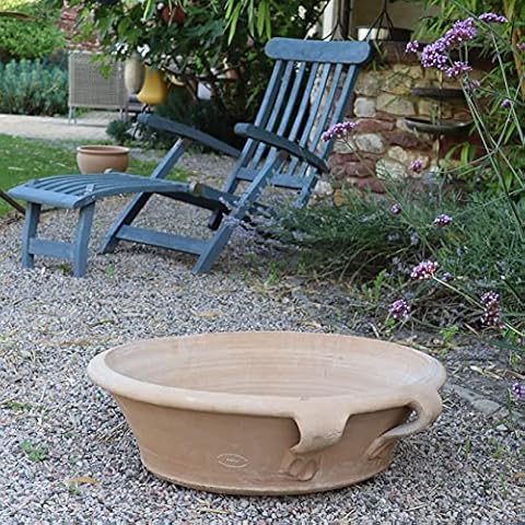 Kreta-Keramik frostfeste Terracotta Bol avec Anse pour plantas y mini étang Cover