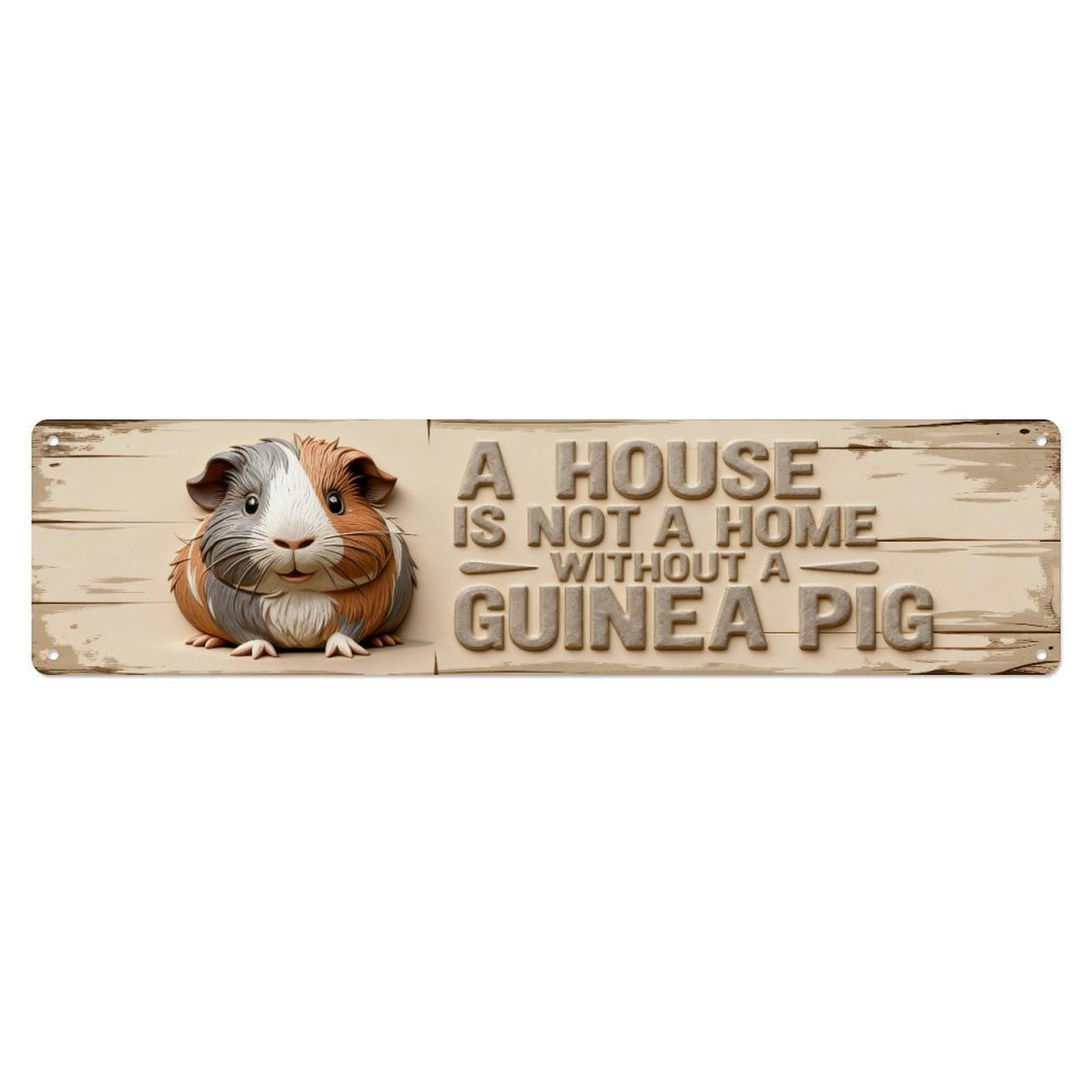 Guinea Pig Wood Sign Pattern Metal Tin Sign Plaque