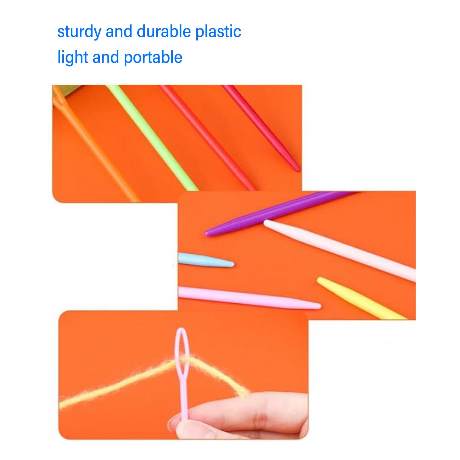 Aiguilles à coudre en plastique, 1000 pièces, 5,9 pouces de Long, grand oeil, colorées, durables, aiguilles de laçage de sécurité pour le bricolage, le tissage artisanal