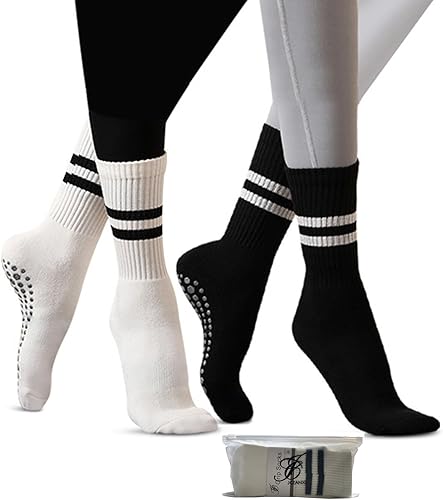 JCZANXI Calcetines de yoga con agarres para mujer calcetines de agarre antideslizante para yoga pilates barra y baile calcetines acolchados ideales disponible en Yaxa Colombia