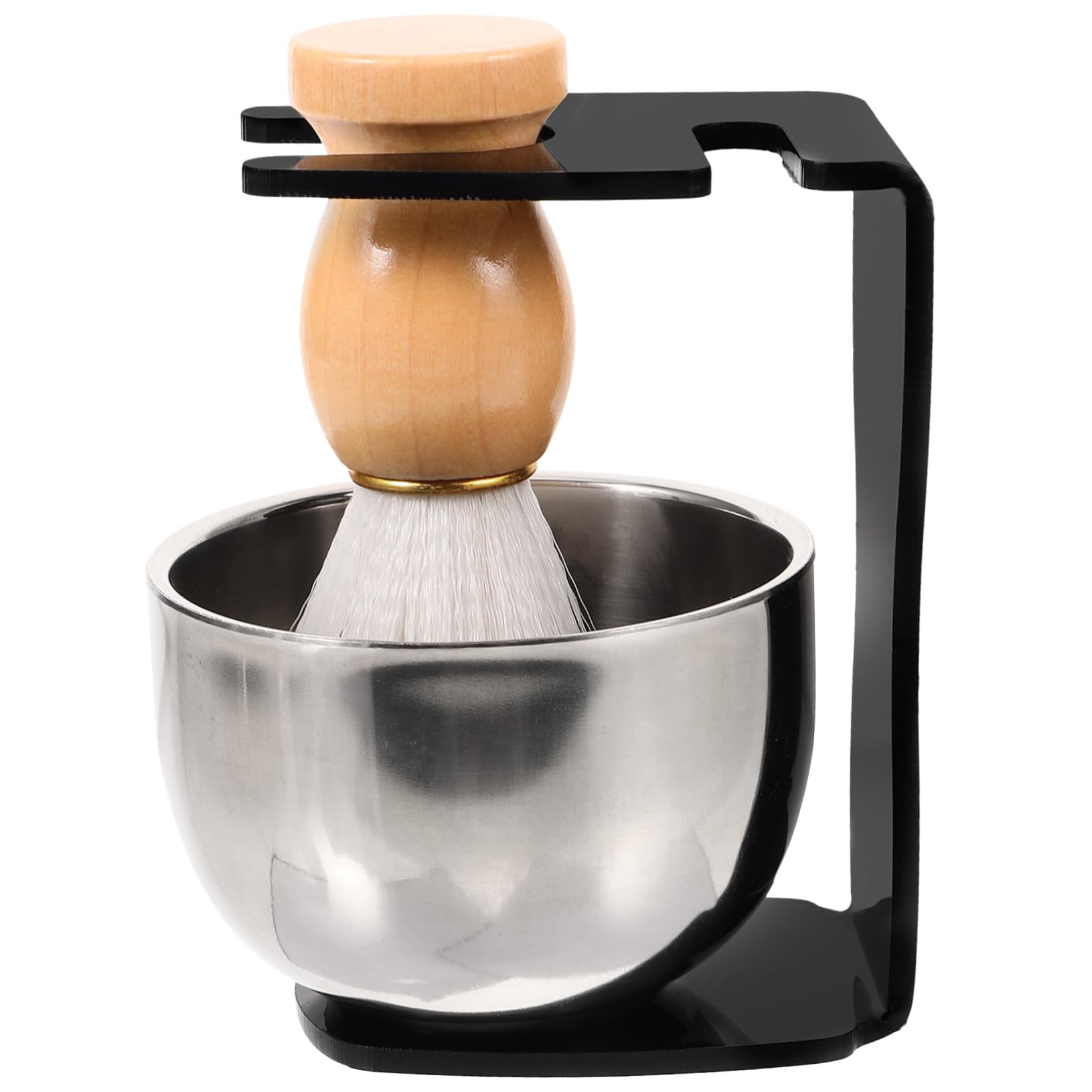 PACKOVE 1 Set Men Shaving Kit Durable Shaving Brush with Stand for Easy Cleaning for Thick Lather Beard Care Supplies Bathroom Accessory