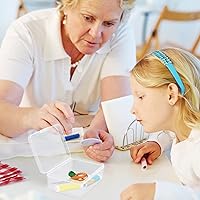 Vista 4 de Mini contenedores de almacenamiento de plástico transparente, recipientes de plástico vacíos con tapas, tapa con bisagras para cuentas, tapones